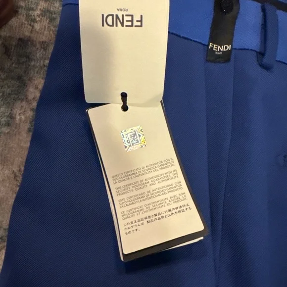 Fendi Men's Royal Blue Wool Dress Pant - Picture 4 of 6